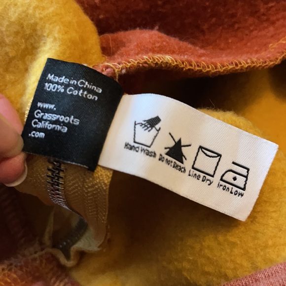 GRASSROOTS CALIFORNIA hoodie hooded sweatshirt w/ pockets, Heather gold, small - Picture 10 of 13